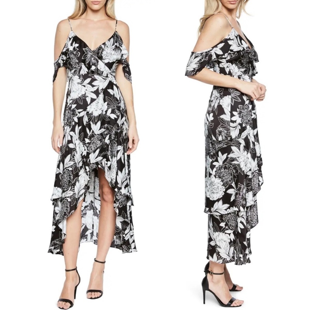 Bardot Frankie Frill Floral Printed Flowy High Low Dress